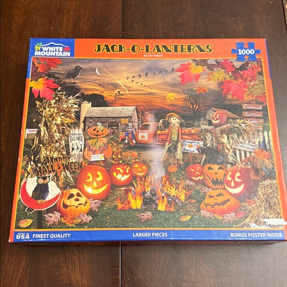 White Mountain Jack o lanterns  Jigsaw Puzzle. 1000 pieces.  Excellent condition - Picture 1 of 6